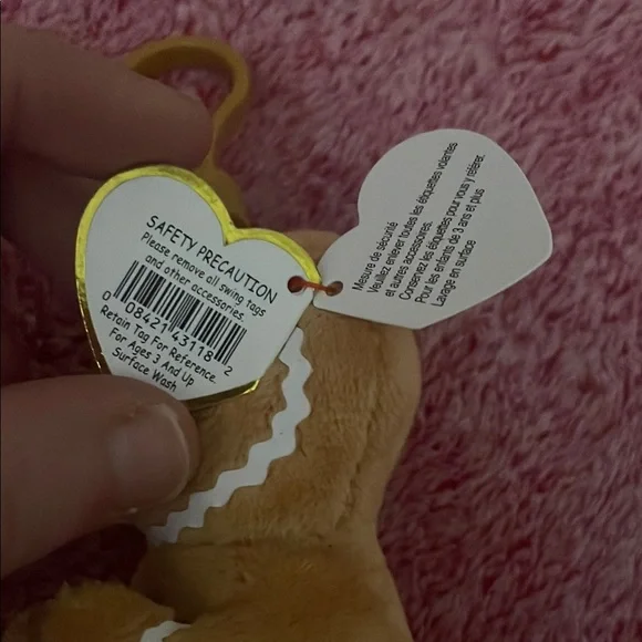 Ty Brown and Blue Stuffed Animal Gingerbread Plush - Picture 3 of 5